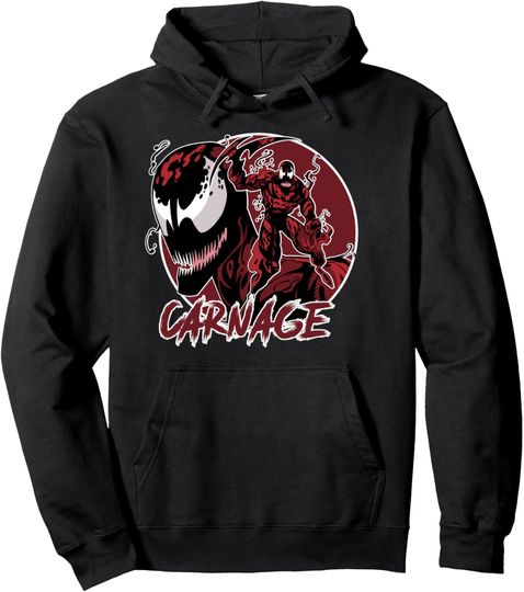 Discover Marvel Carnage Circle Portrait Pullover Hoodie