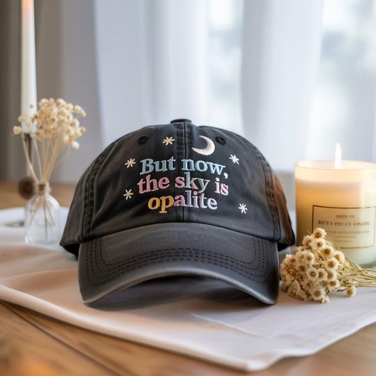 Discover Embroidered  But Now The Sky Is Opalite Hat, Inspired Graphic Hat, Dancing Through The Lightning Strikes Cap
