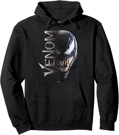 Marvel Venom Split Down The Middle Grin Pullover Hoodie, Gift For Fan
