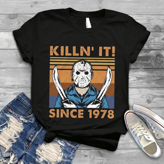 Discover Killin It Since 1987 Hornor Halloween Funny Vintage T-Shirt, Halloween Shirt, Retro Gift Tee For You And Your Friends