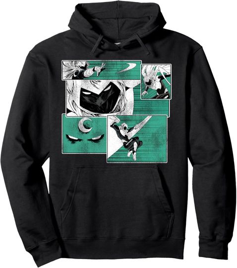 Marvel Moon Knight Graphic Comic Panels Pullover Hoodie, Gift For Fan