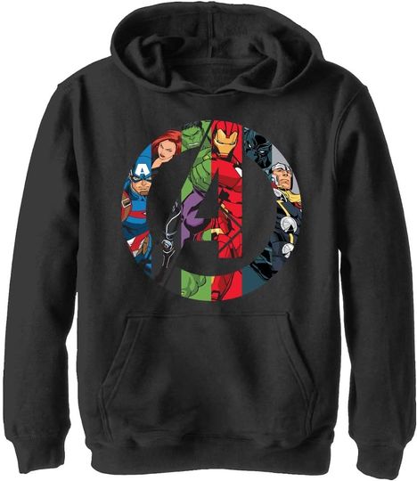 Discover Marvel Kids' Avengers Heroes Icon Hoodie, Gift For Fan