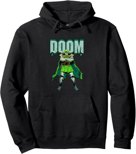 Discover Marvel Comics Doctor Dooom No Time For Fools Comic Villain Pullover Hoodie, Gift For Fan