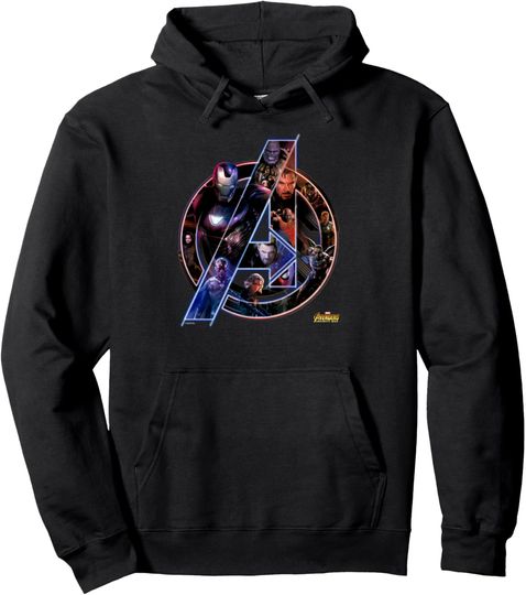 Discover Marvel Avengers Infinity War Neon Team Graphic Hoodie Pullover Hoodie, Gift For Fan