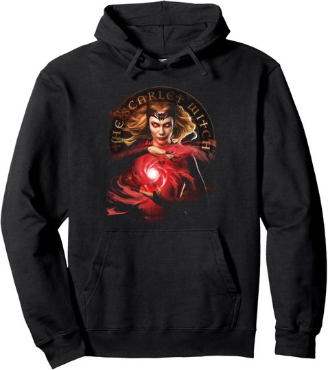 Marvel Doctor Strange 2 The Scarlet Witch Glowing Eyes Pullover Hoodie, Gift For Fan