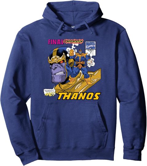 Marvel Comics Thanos Final Confrontation Retro Art Pullover Hoodie, Gift For Fan