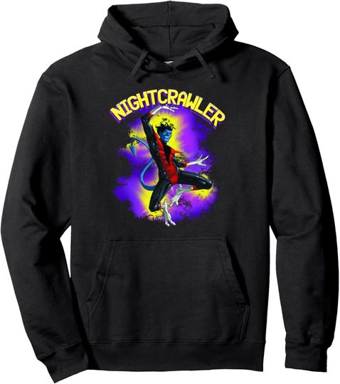 Marvel X-Men Nightcrawler Epic Leap Retro Logo Pullover Hoodie, Gift For Fan