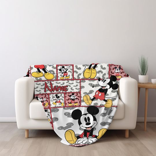 Discover Personalized Mickey Mouse Blanket Mickey Blanket Mickey Mouse Birthday Gifts Disneyland Mickey Minnie Christmas Gift for Her C1J209