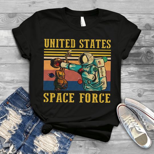 Discover Alien US Space Force Retro T-Shirt for Space Lovers