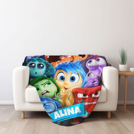 Discover Inside Out 2 Movie Blanket, Disney Pixar Cozy Throw, Personalized Emotion Blanket, Family Christmas Gift for Kids JVN4Y22