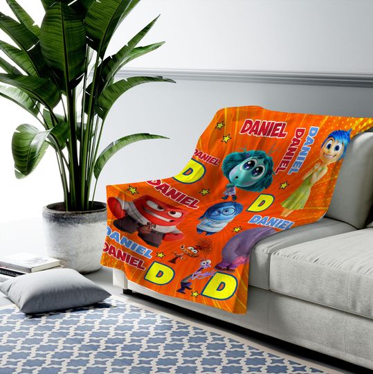 Discover Disney Inside Out Christmas Blanket, Personalized Emotion Characters Throw, Cozy Pixar Family Blanket, Holiday Gift 2025 JVN4Y21