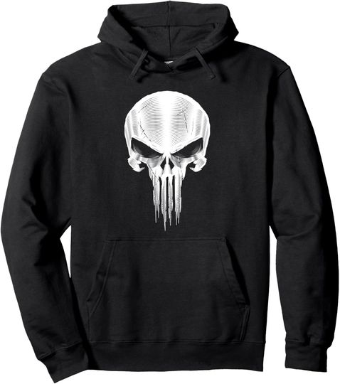 Marvel The Punisher Metallic Skull Pullover Hoodie, Gift For Fan