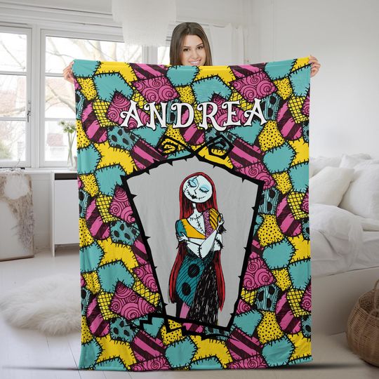 Discover Personalized Sally the Nightmare Before Christmas Blanket, Custom Name Blanket, Nightmare Christmas Blanket, Halloween Christmas Gift C1JV15