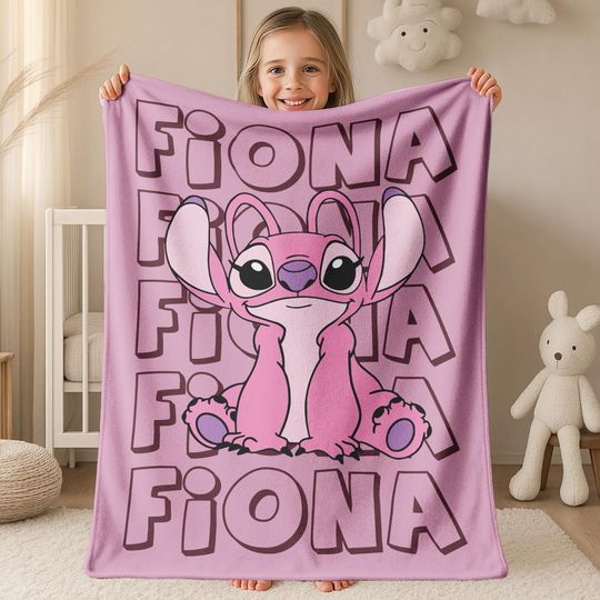 Discover Personalized Disney Kids Name Blanket, Custom Angel Baby Blanket, Disney Angel-Themed Blanket, Perfect Birthday Gift for Kids JCJV13