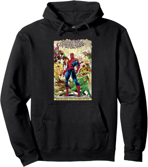 Marvel The Amazing Spider-Man Comic Pullover Hoodie, Gift For Fan