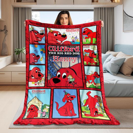 Discover Personalized Clifford the Big Red Dog Blanket, Clifford Blanket, Clifford the Big Red Dog Birthday Gifts, Christmas Gifts, Dog Lover CZDI09