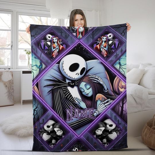 Discover Jack Skellington And Sally Fleece Mink Sherpa, The Night Before Christmas, Halloween Blanket, Jack Nightmare Blanket, Halloween Decor D2LF14
