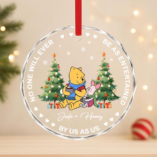 Discover Personalized Pooh and Friends Christmas Ornament, Disney Winnie the Pooh Custom Name Ornament, Cute Holiday Tree Hanging Decoration