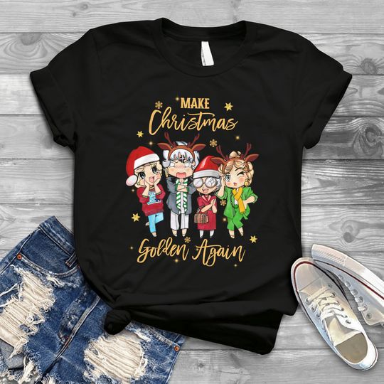 Discover Make Christmas Golden Again Girls Vintage T-Shirt, Stay Golden Gift Tee