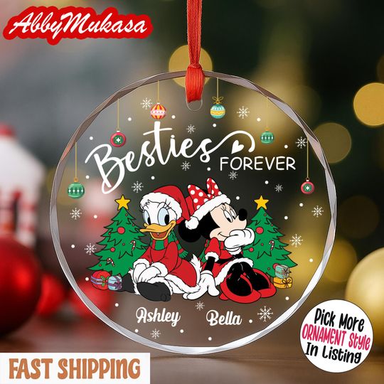 Discover Custom Disney Friendship Ornament, Cute Minnie and Daisy Christmas Ornament, Besties Forever Keepsake, Funny Disney Besties Xmas Ornament