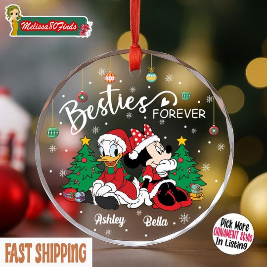 Discover Custom Disney Friendship Ornament, Cute Minnie and Daisy Ornament, Funny Besties Forever Christmas Keepsake, Cute Friends Xmas Gift for Girl