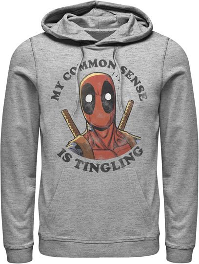 Marvel Men's Deadpool Common Sense Pull Over Hoodie