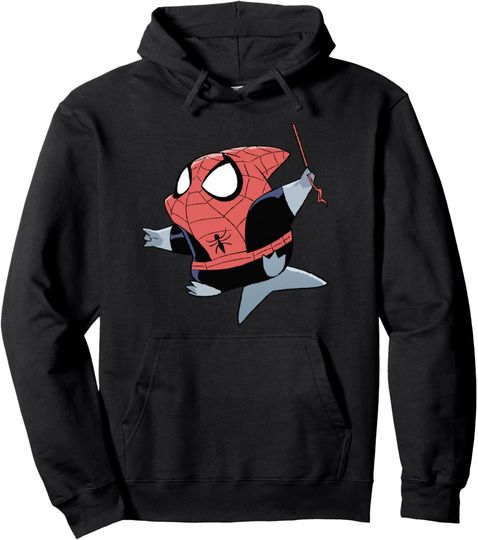 Discover Marvel Jeff the Land Shark in Spider-Man Costume Pullover Hoodie