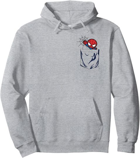 Discover Marvel Spider-Man Left Chest Pocket Pullover Hoodie