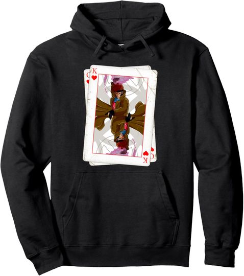 Discover Marvel X-Men Gambit Playing Cards 90s Pullover Hoodie