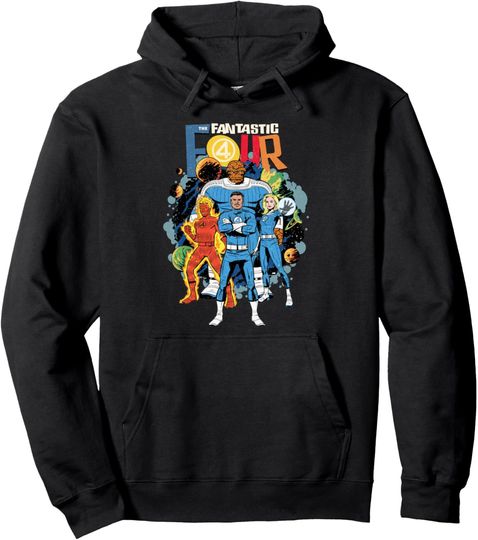 Discover Marvel The Fantastic Four: First Steps Retro Cosmic Team Pullover Hoodie