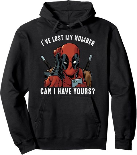 Marvel Deadpool I've Lost My Number Can I Have Yours Hoodie Pullover Hoodie