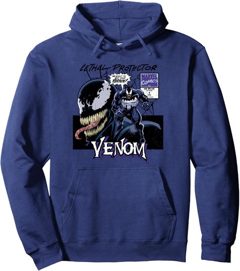Marvel Venom Comic Lethal Protector Distressed Pullover Hoodie