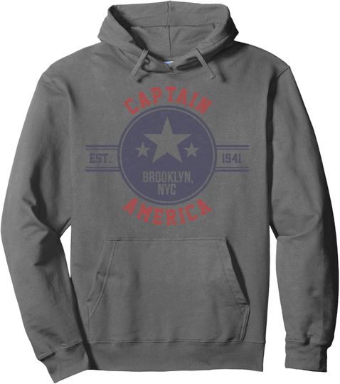Marvel Captain America Vintage Est. 1941 Star Badge Hoodie Pullover Hoodie