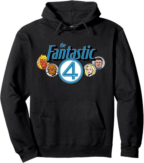 Discover Marvel The Fantastic Four: First Steps Retro Team & Logo Pullover Hoodie