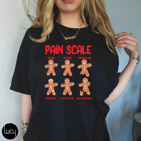 Discover Pain Scale Cookie Vintage T-Shirt, Funny Nurse Shirt, Pain Scale Shirt, Christmas Nurse, Christmas Nurse Shirt, Nurselife Shirt