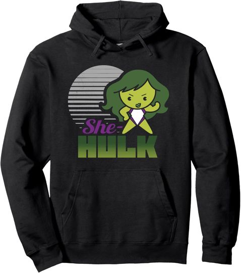Marvel She-Hulk Strong Cute Kawaii Flew Logo Pullover Hoodie