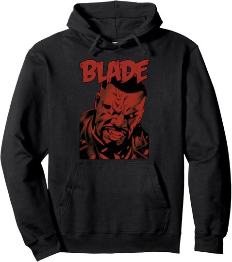 Discover Marvel Blade Red Portrait Pullover Hoodie