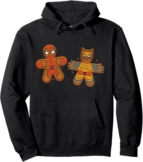 Marvel Deadpool & Wolverine Holiday Matching Gingerbread Men Pullover Hoodie