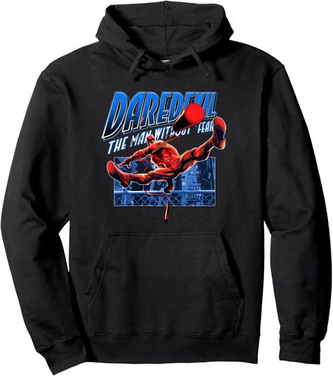 Marvel Comics Retro Classic Daredevil Throwing His Club Pullover Hoodie