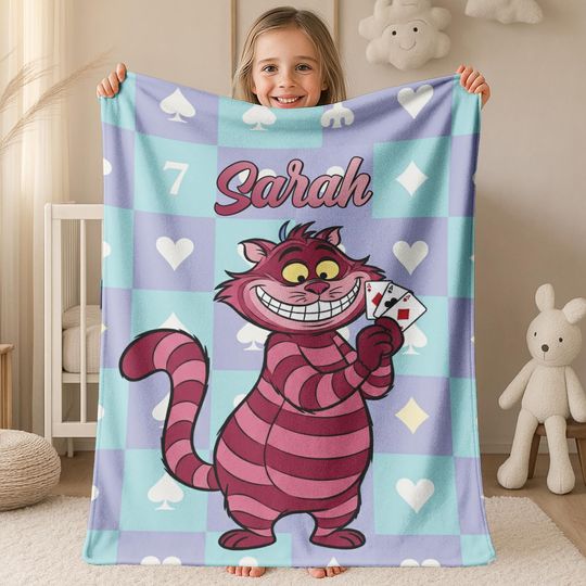 Discover Cheshire cat Blanket | Alice Cheshire Blanket | Alice In Wonderland Blanket | We're All Mad Here | Christmas Gift G5PG15