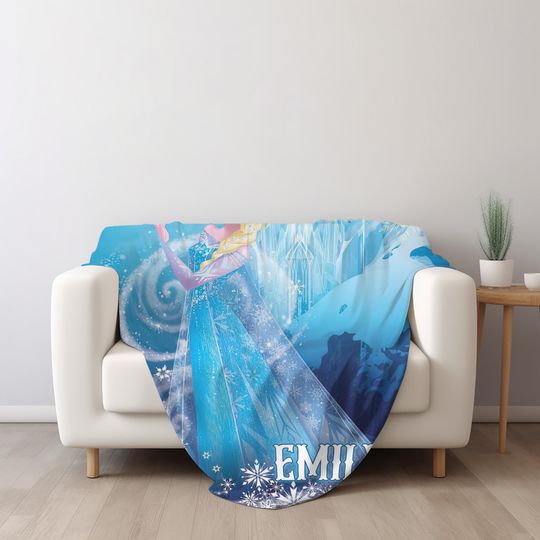 Discover Personalized Disney Frozen Blanket, Custom Name Disney Blanket, Princess Elsa Blanket, Disney Birthday Girl Gift, Disney Blanket C1JP21