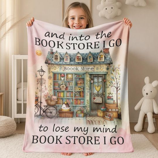 Discover And Into the Book Store I Go to Lose My Mind And Find My Soul, Custom Book Blanket, Personalized Book Reader With Name, Booklovers JCJP24