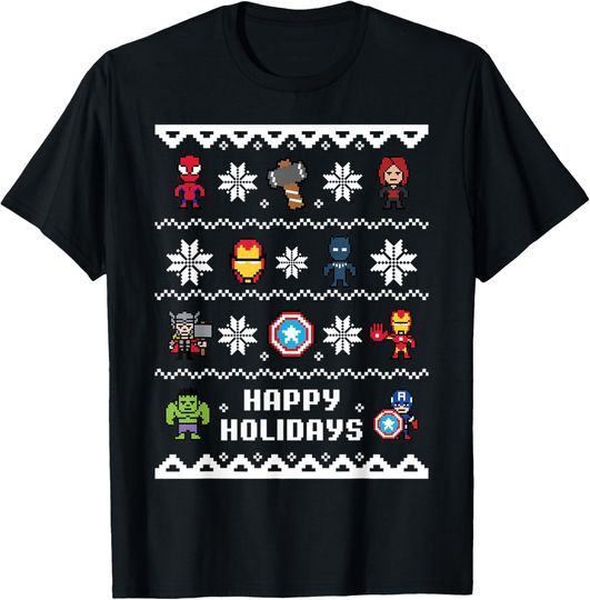 Discover Marvel Avengers Christmas Sweater Happy Holidays T-Shirt