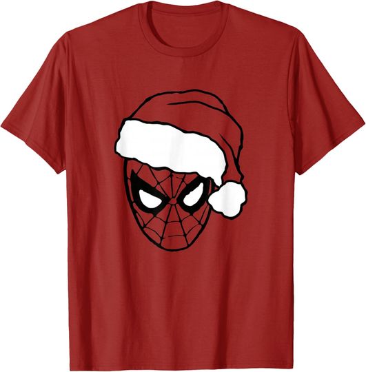 Discover Marvel Christmas Spider-Man Santa Big Face T-Shirt