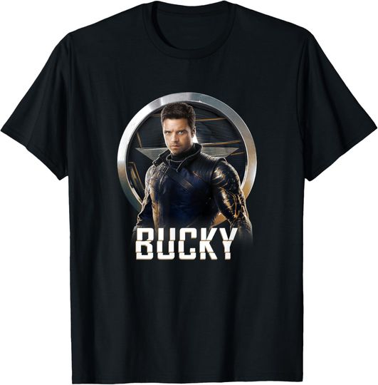 Discover Marvel Falcon & Winter Soldier BUCKYY Bn Shield Portrait V2 T-Shirt