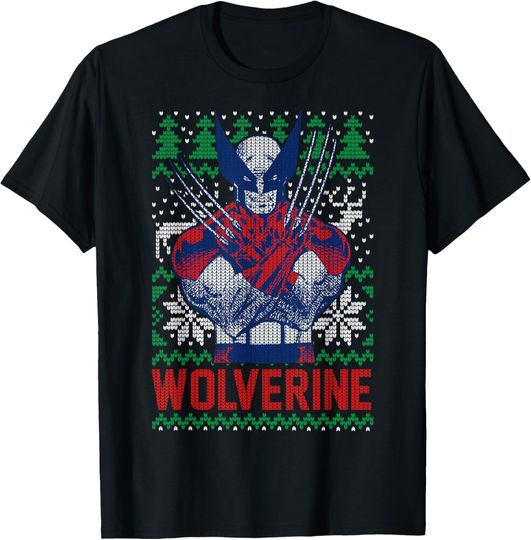 Marvel X-Men Wolverine Christmas Tree Ugly Sweater T-Shirt