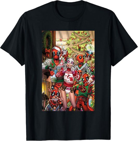 Discover Marvel Gwenpool & Deadpool Family Christmas Holiday T-Shirt