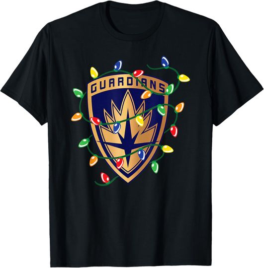 Discover Marvel Guardians of the Galaxy Logo Holiday Christmas Lights T-Shirt
