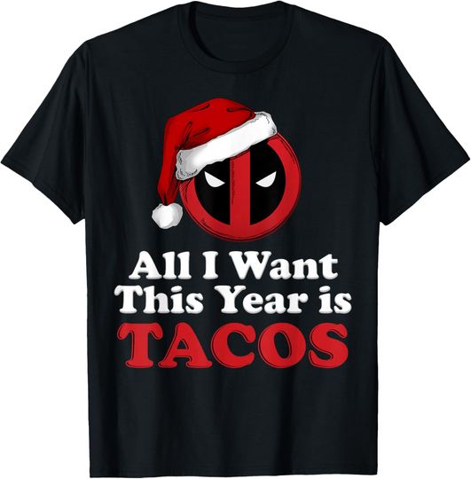 Discover Marvel Deadpool I Want Tacos For Christmas Graphic T-Shirt
