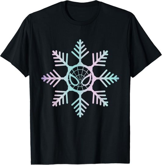 Discover Marvel Spider-Man Winter Holiday Snowflake Logo T-Shirt